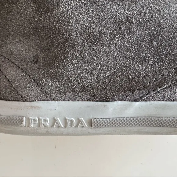 PRADA Grey Suede Sneakers
