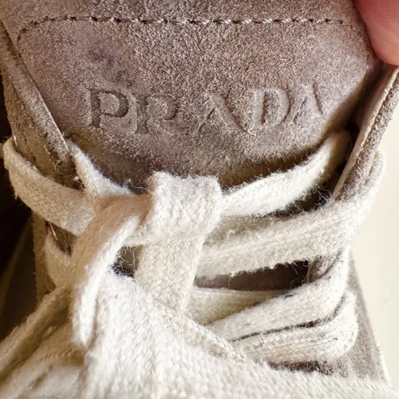 PRADA Grey Suede Sneakers