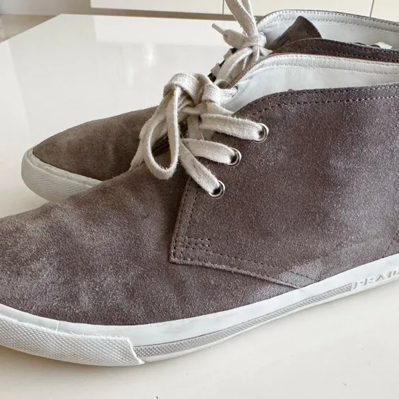 PRADA Grey Suede Sneakers