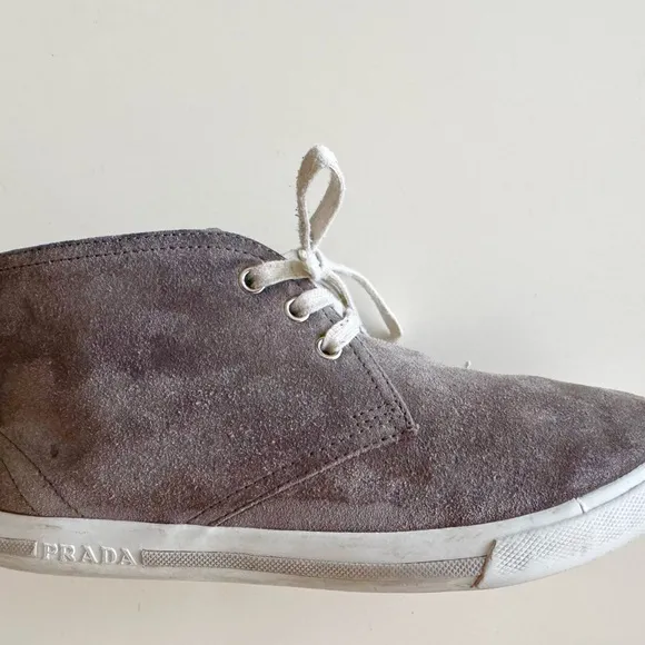 PRADA Grey Suede Sneakers