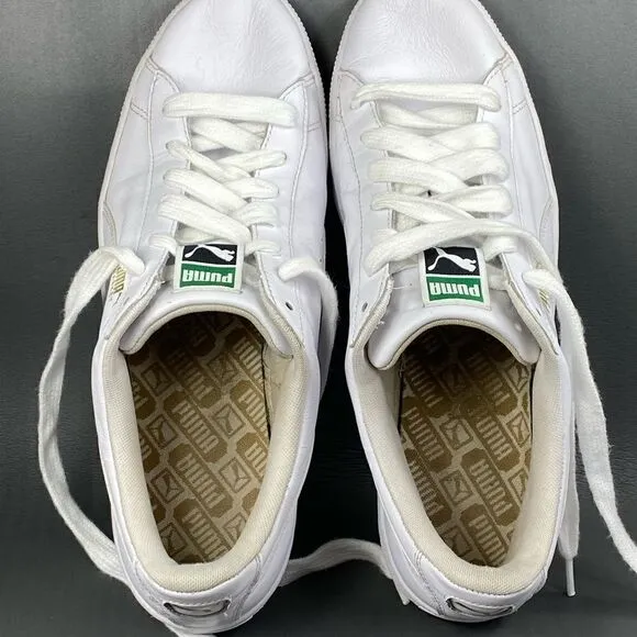 Puma Basket Classic 21 Jr 'Triple White' Sneaker Shoes Mens size 13