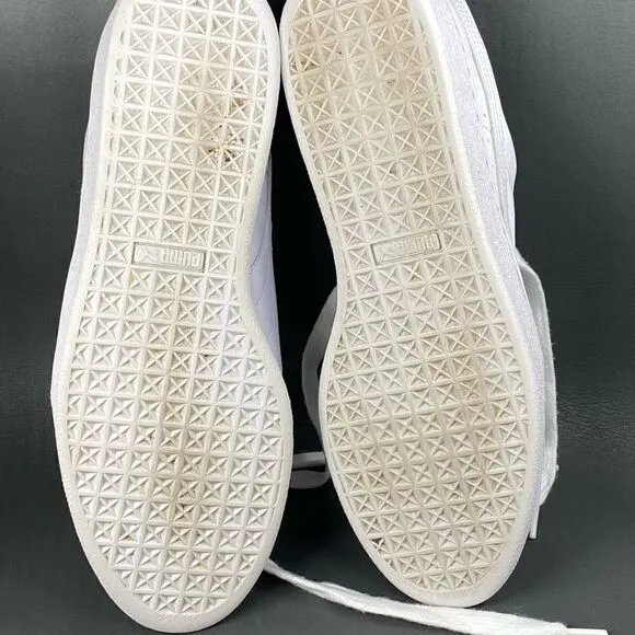 Puma Basket Classic 21 Jr 'Triple White' Sneaker Shoes Mens size 13