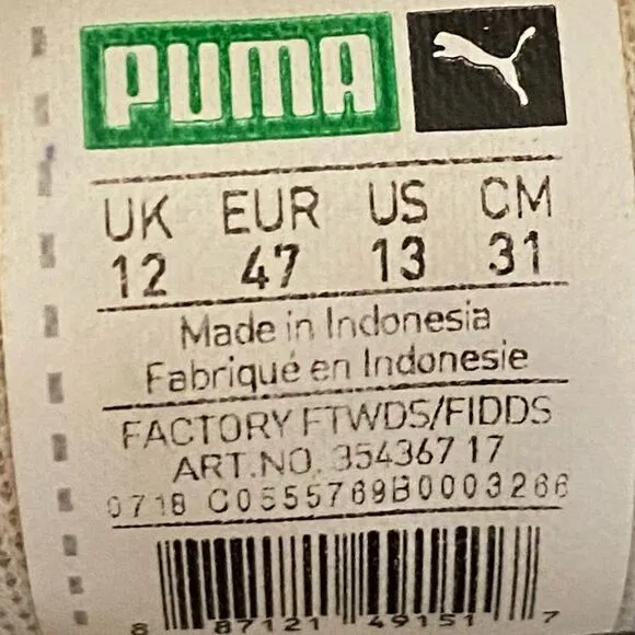 Puma Basket Classic 21 Jr 'Triple White' Sneaker Shoes Mens size 13
