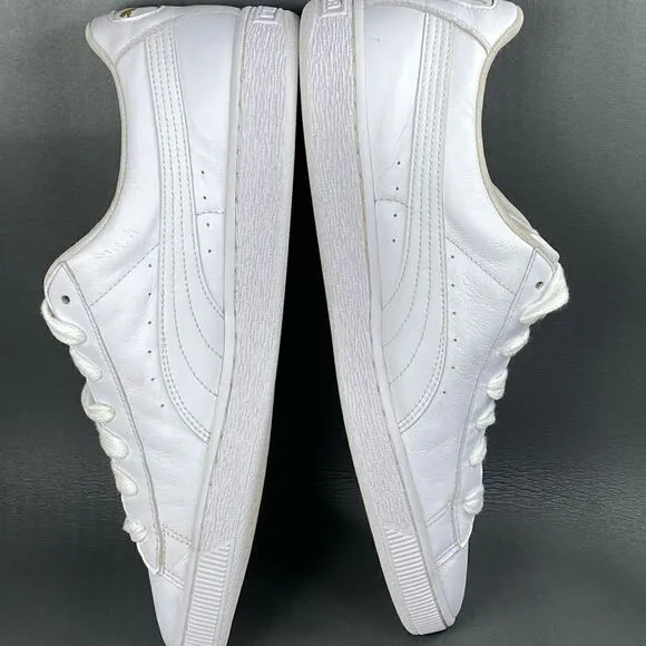 Puma Basket Classic 21 Jr 'Triple White' Sneaker Shoes Mens size 13