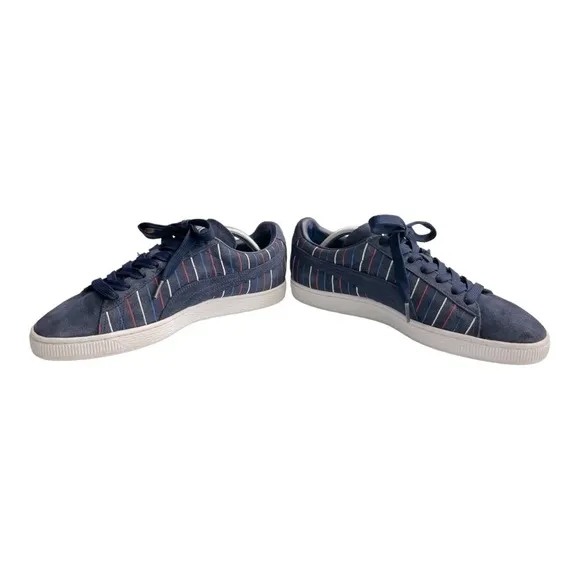 Puma Blue Suede Red White Stripe 359404-01 SneakersSize Men's 10.5