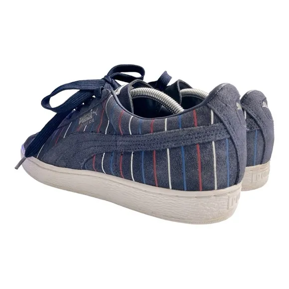 Puma Blue Suede Red White Stripe 359404-01 SneakersSize Men's 10.5
