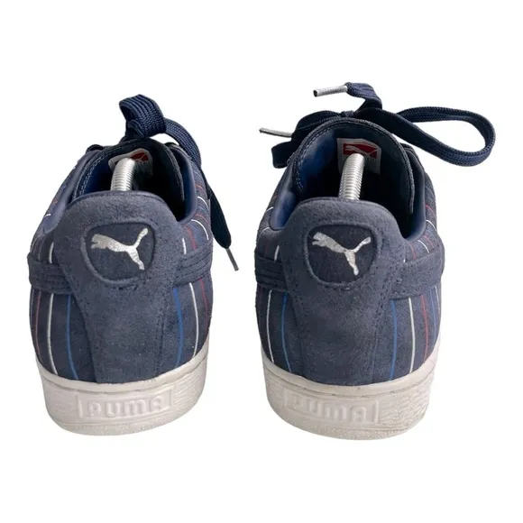 Puma Blue Suede Red White Stripe 359404-01 SneakersSize Men's 10.5
