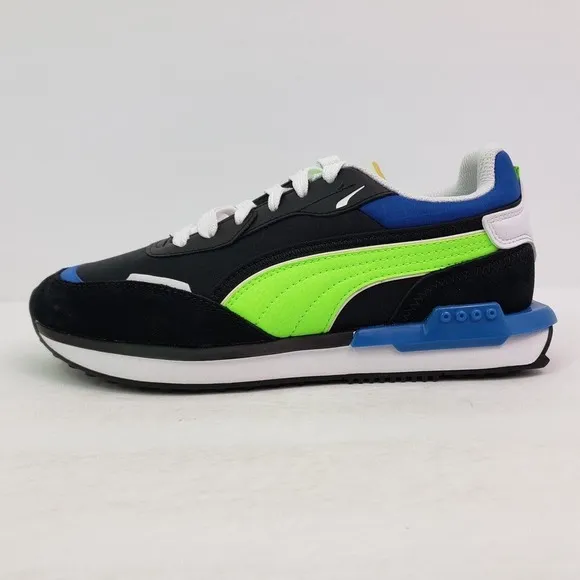 Puma City Rider Electric Jr Youth Sz 5.5 Womens Sz 7 Black Lifestyle Shoes