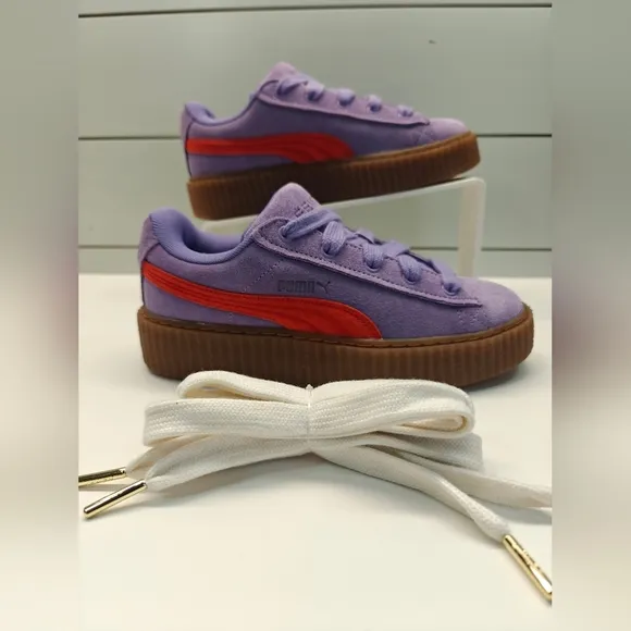 Puma Fenty Creeper Phatty Lavender Red Purple Suede Casual Sneakers Women's 7.5