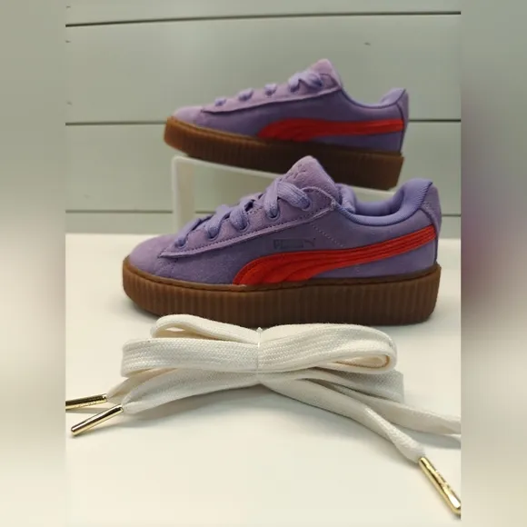 Puma Fenty Creeper Phatty Lavender Red Purple Suede Casual Sneakers Women's 7.5