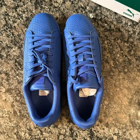 Puma match embossed blue sneakers NIB 11.5