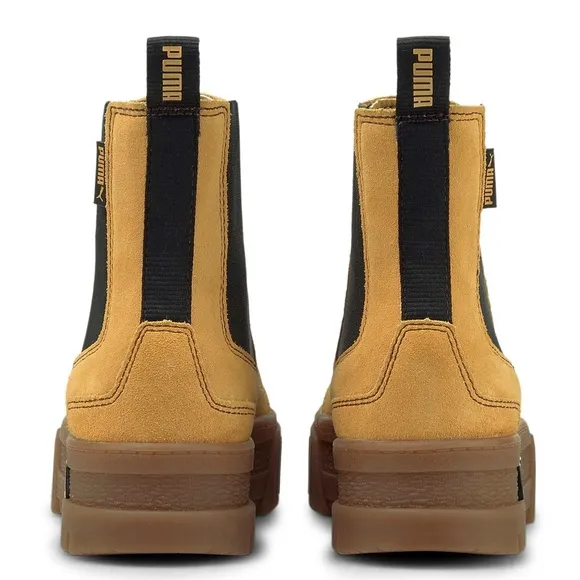 PUMA Mayze platform chelsea boots in tan