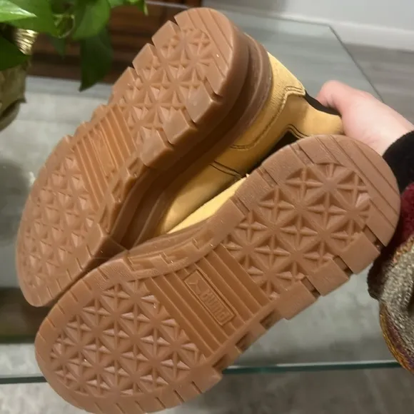 PUMA Mayze platform chelsea boots in tan