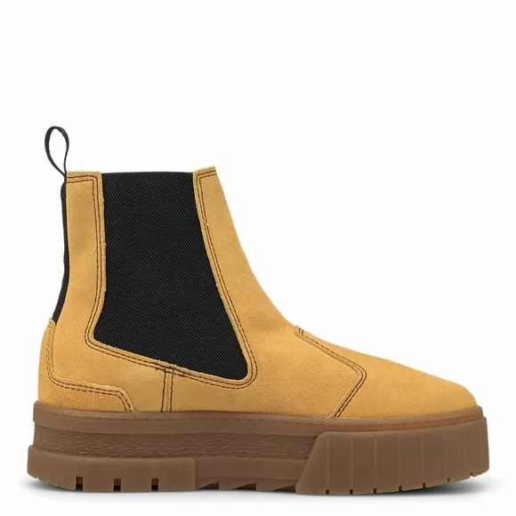 PUMA Mayze platform chelsea boots in tan