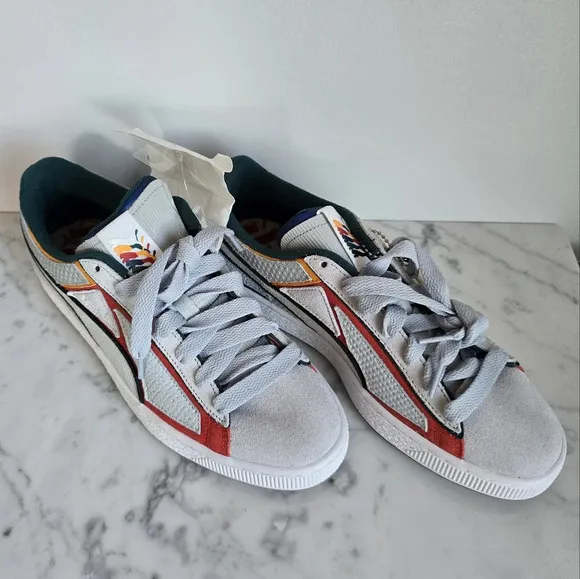 PUMA, New, Men's Suede Layers New Heritage Gray Black Varsity Green Sneakers 8.5