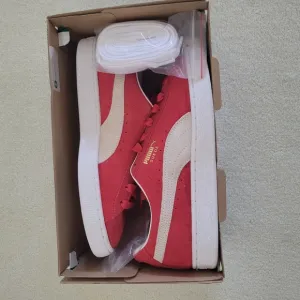 PUMA New Red and White Suede Sneakers