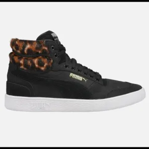 Puma Ralph Sampson Black Faux Leopard Mid Sneaker