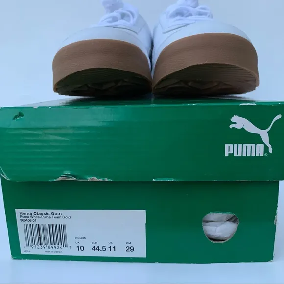 PUMA Roma Classic Gum Sneaker white -Puma Team Gold 36640801 Mens Size 11
