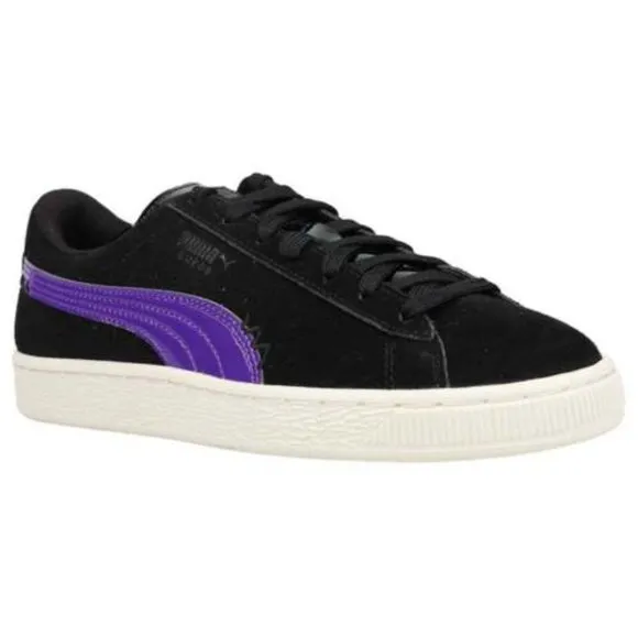 Puma Suede Classic Catwoman GS Shoes Black Purple 383388-01 NEW GS 6.5 / WMNS 8