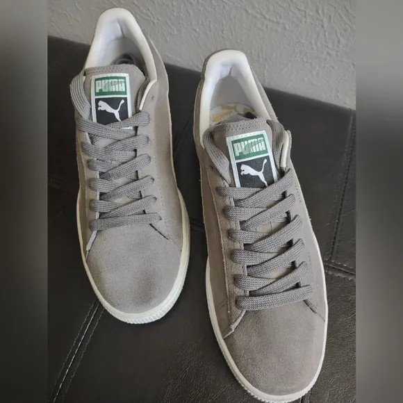 Puma Suede Classic  Gray White Men's Sneakers Size 8 NWOT