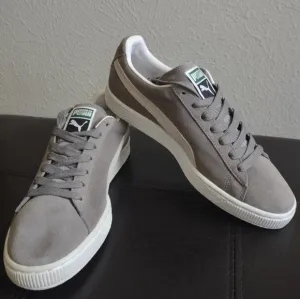 Puma Suede Classic  Gray White Men's Sneakers Size 8 NWOT