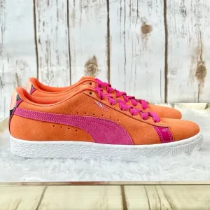 Puma Suede Classic Vibrant Orange and Pink Athletic Shoes Sneakers