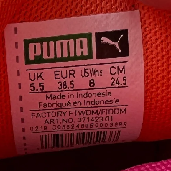 Puma Suede Classic Vibrant Orange and Pink Athletic Shoes Sneakers