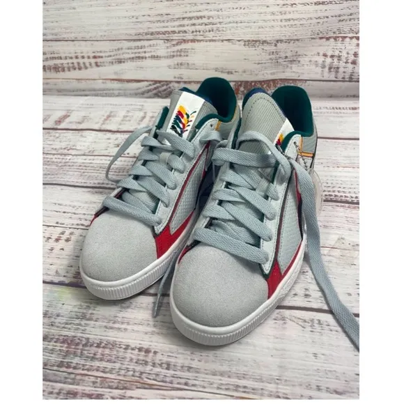 Puma Suede Layers‎ Heritage Gray-Black-Varsity Green Size YOUTH 4