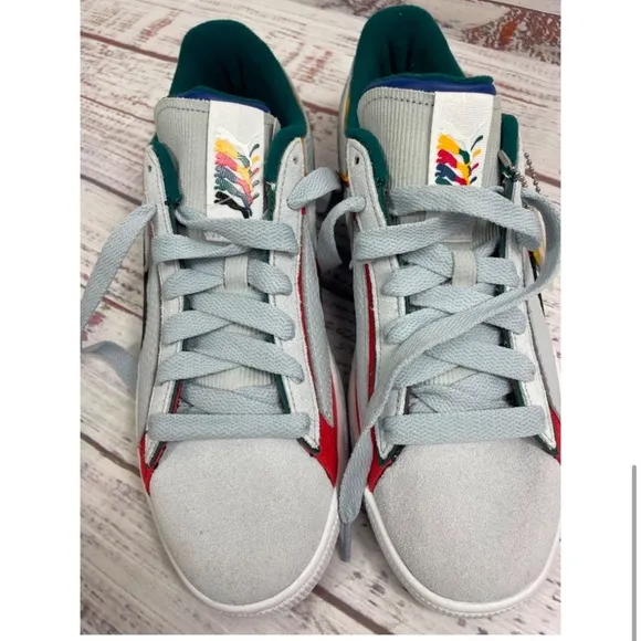 Puma Suede Layers‎ Heritage Gray-Black-Varsity Green Size YOUTH 4