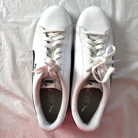 PUMA White and Black Low-Top Sneakers SZ 11 Worn 1X Indoors