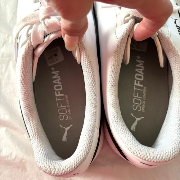 PUMA White and Black Low-Top Sneakers SZ 11 Worn 1X Indoors