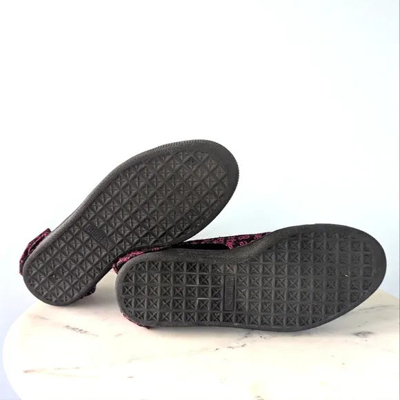 Puma X Barbie Big Girls Classic Black Suede Logo Bow Detail Sneakers