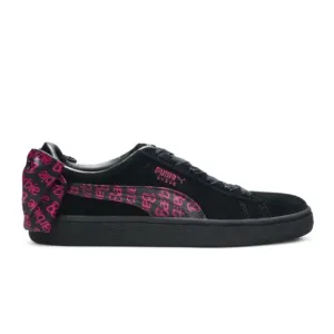 Puma X Barbie Big Girls Classic Black Suede Logo Bow Detail Sneakers