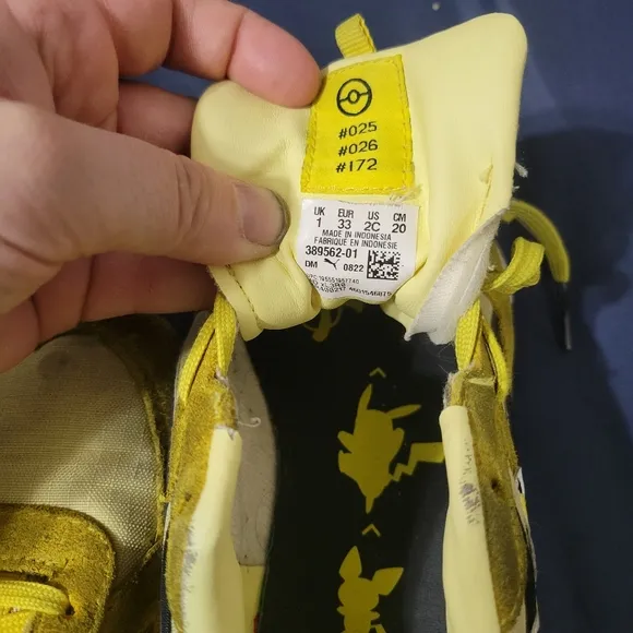 PUMA x POKEMON Sneakers Pikachu Kids Size 2 Shoes Collaboration Unisex 2022