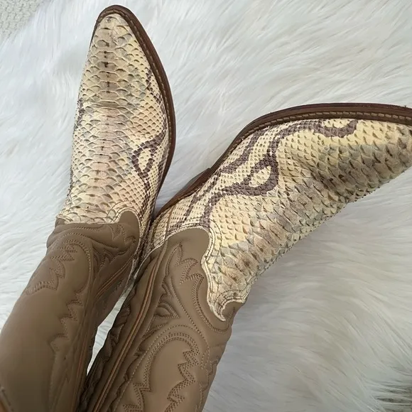 Python Mixed Leather Authentic Cowboy Boots