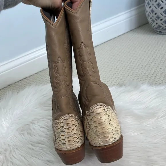 Python Mixed Leather Authentic Cowboy Boots