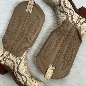 Python Mixed Leather Authentic Cowboy Boots