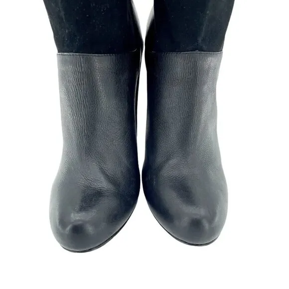 Rachel Zoe Boots Claudia Black Leather Slouch Heeled Boots SZ 7 NEW $495