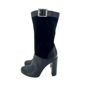 Rachel Zoe Boots Claudia Black Leather Slouch Heeled Boots SZ 7 NEW $495
