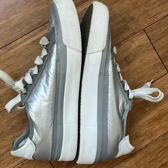 RAG &amp; BONE Army Sneakers Silver Nylon Sz 6.5