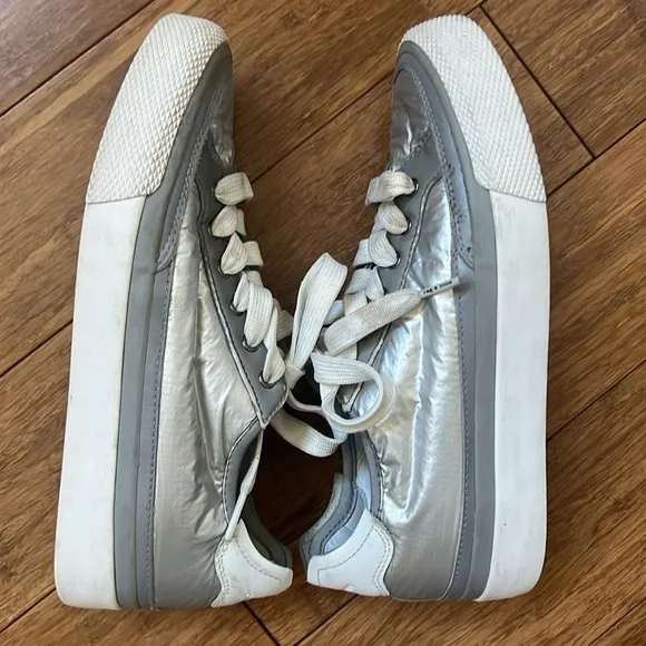 RAG &amp; BONE Army Sneakers Silver Nylon Sz 6.5
