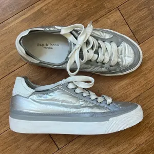 RAG &amp; BONE Army Sneakers Silver Nylon Sz 6.5