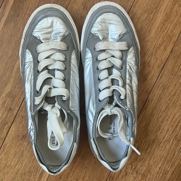 RAG &amp; BONE Army Sneakers Silver Nylon Sz 6.5