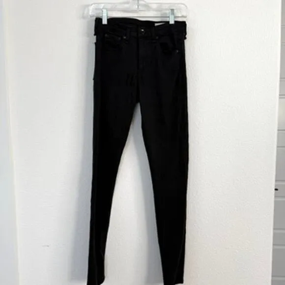 Rag &amp; Bone Cate Mid Rise Skinny Jeans Black Modal Blend Women Size 27 urban
