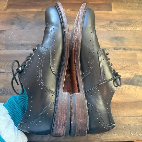 Rag &amp; Bone Genuine Leather Handmade Goodyear Oxford Lace Up Shoes Mens 39.5 / 7
