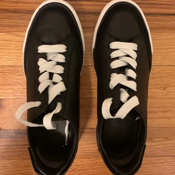 Rag and Bone Army suede-trimmed leather sneakers