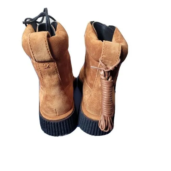 Rag &amp; Bone Sloane Combat Suede Boots Cinnamon Brown NIB Size Eu 37 US 7 NEW