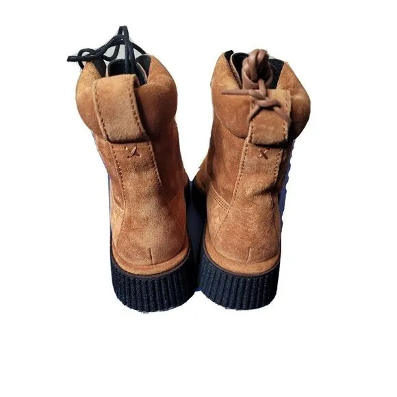 Rag &amp; Bone Sloane Combat Suede Boots Cinnamon Brown NIB Size Eu 37 US 7 NEW