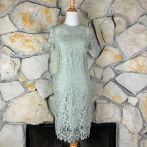 Ralph Lauren Black Label Lace Sheath Dress Silver Sage | 6
