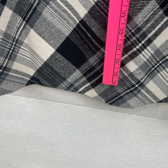Ralph Lauren Black White Gray Plaid Long Lined Midi Skirt Womens Size 8